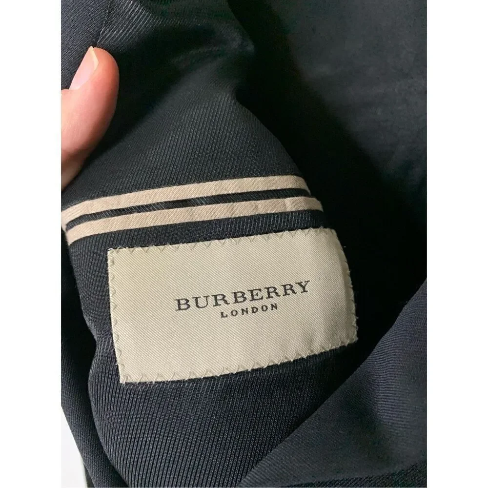 Burberry London 100% wool blazer suit jacket black men's size 44L